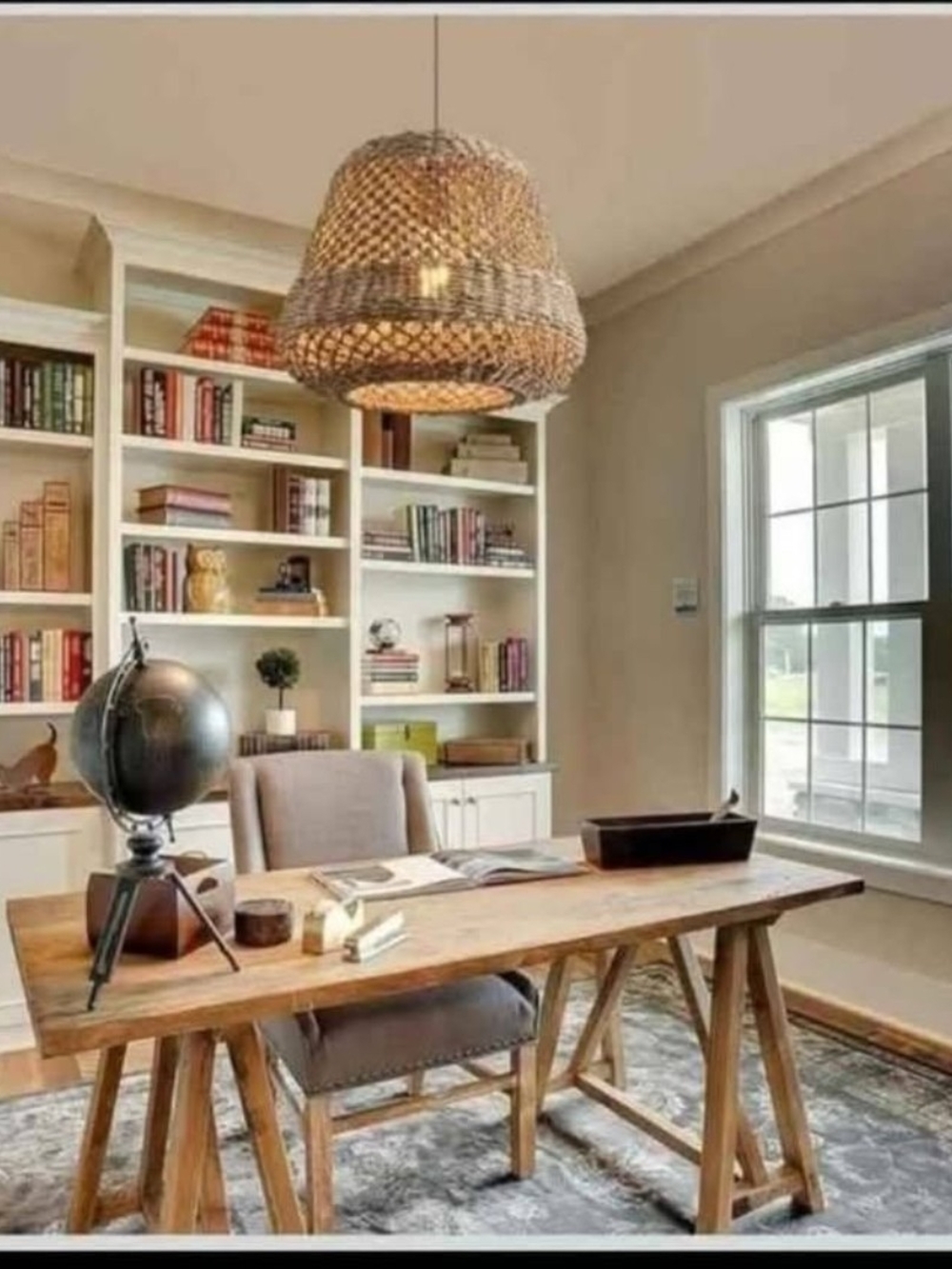 1 Rattan Pendant Light 3-Light 13.8in Wicker Boho Farmhouse Chandelier Island